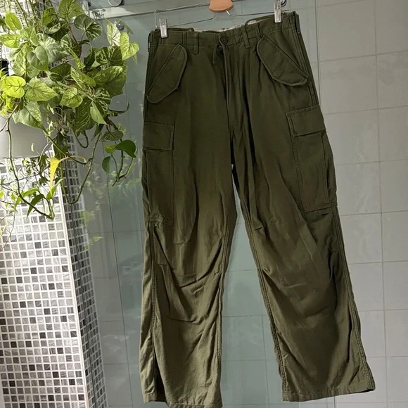 R13 Khaki Wide Leg Cargo Pants - Picture 1 of 14